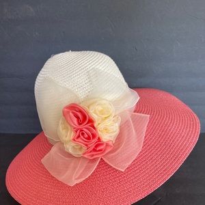 Women’s Floral Sun Hat Tea Time Kentucky Derby Day Polo Event Sundays